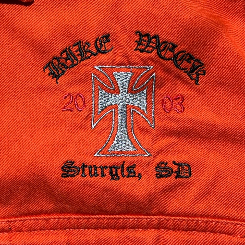 Orange button up from 2003 63rd Annual Bike Week in Sturgis, SD.